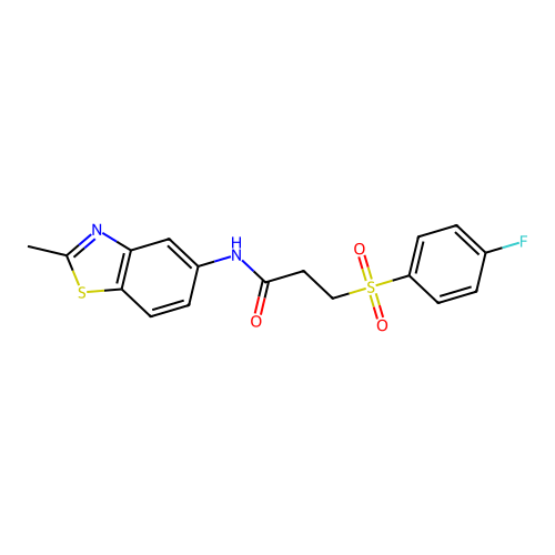 3-(4-fluorobenzenesulfonyl)-N-(2-methyl-1,3-benzothiazol-5-yl)propanamide structure