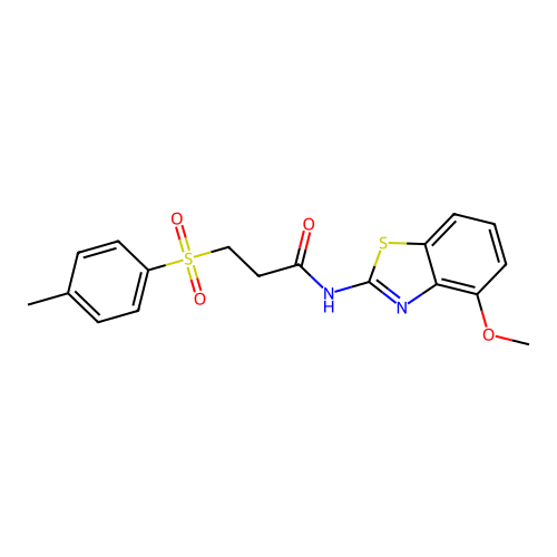 N-(4-methoxybenzo[d]thiazol-2-yl)-3-tosylpropanamide structure