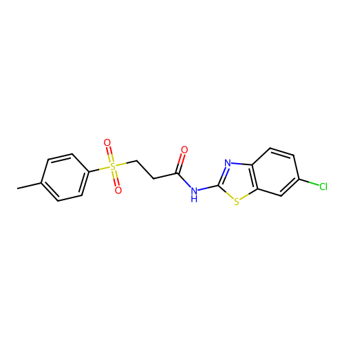 N-(6-chlorobenzo[d]thiazol-2-yl)-3-tosylpropanamide structure