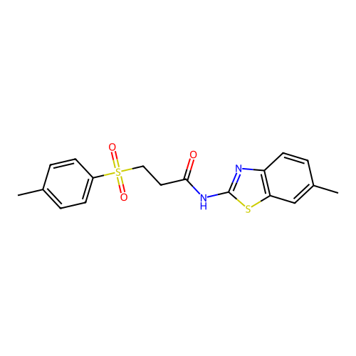 N-(6-methylbenzo[d]thiazol-2-yl)-3-tosylpropanamide structure