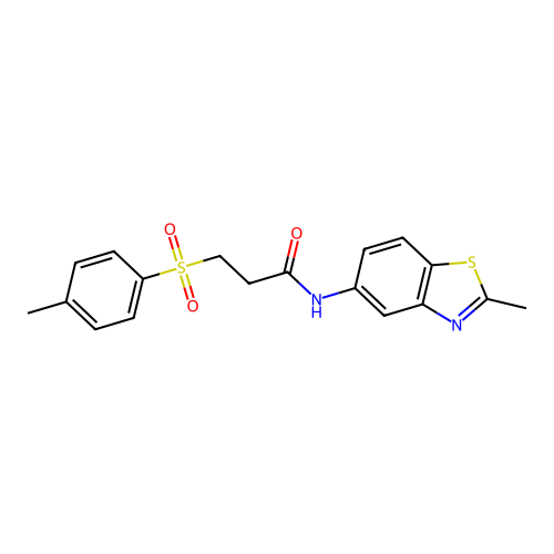 N-(2-methylbenzo[d]thiazol-5-yl)-3-tosylpropanamide structure