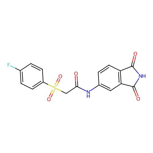 N-(1,3-dioxoisoindol-5-yl)-2-(4-fluorophenyl)sulfonylacetamide structure