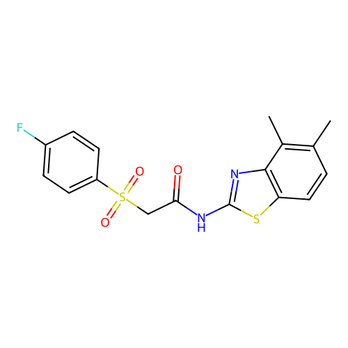 N-(4,5-dimethylbenzo[d]thiazol-2-yl)-2-((4-fluorophenyl)sulfonyl)acetamide structure