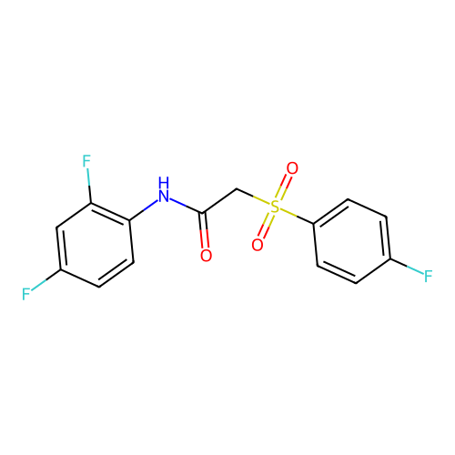 N-(2,4-difluorophenyl)-2-(4-fluorophenyl)sulfonylacetamide structure