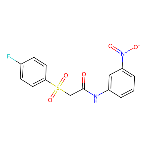 2-(4-fluorophenyl)sulfonyl-N-(3-nitrophenyl)acetamide structure