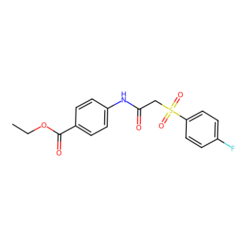 Ethyl 4-(2-((4-fluorophenyl)sulfonyl)acetamido)benzoate structure