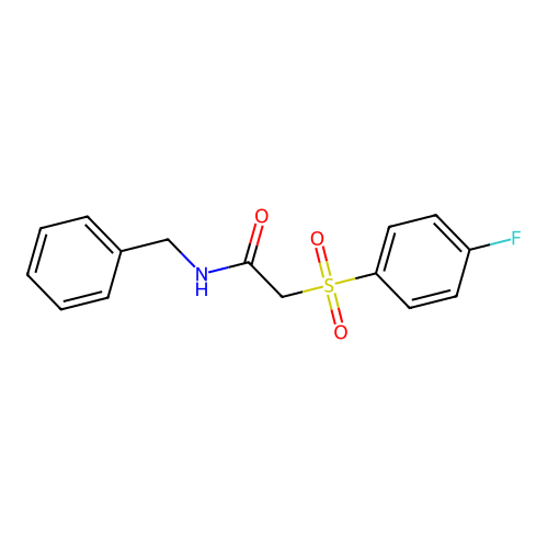 N-benzyl-2-(4-fluorophenyl)sulfonylacetamide structure
