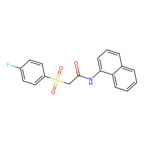 2-(4-fluorophenyl)sulfonyl-N-naphthalen-1-ylacetamide structure