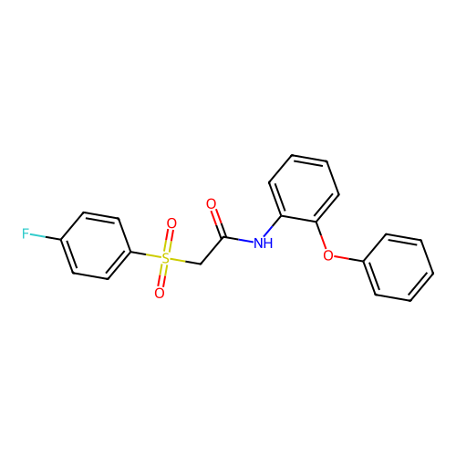 2-(4-fluorophenyl)sulfonyl-N-(2-phenoxyphenyl)acetamide structure