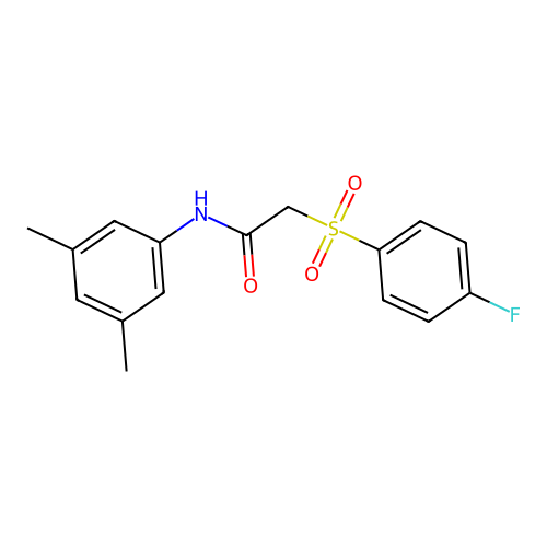 N-(3,5-dimethylphenyl)-2-(4-fluorophenyl)sulfonylacetamide structure