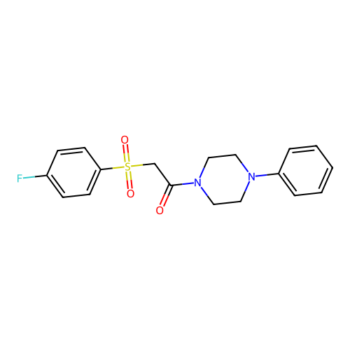 2-(4-Fluorophenyl)sulfonyl-1-(4-phenylpiperazin-1-yl)ethanone structure