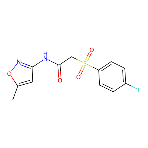 2-((4-fluorophenyl)sulfonyl)-N-(5-methylisoxazol-3-yl)acetamide structure