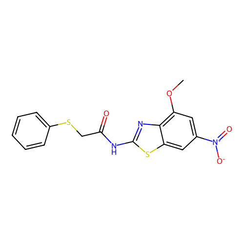 N-(4-methoxy-6-nitrobenzo[d]thiazol-2-yl)-2-(phenylthio)acetamide structure