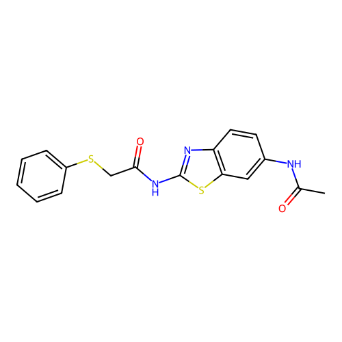 N-(6-acetamidobenzo[d]thiazol-2-yl)-2-(phenylthio)acetamide structure