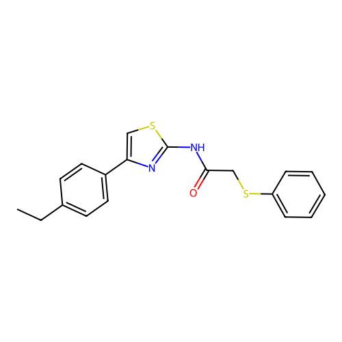 N-(4-(4-ethylphenyl)thiazol-2-yl)-2-(phenylthio)acetamide structure