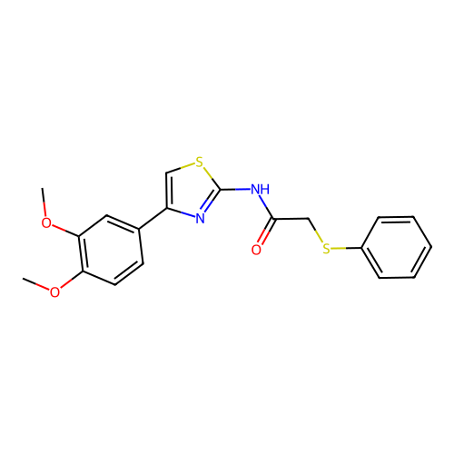 N-(4-(3,4-dimethoxyphenyl)thiazol-2-yl)-2-(phenylthio)acetamide structure