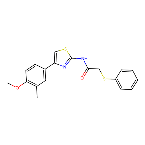 N-(4-(4-methoxy-3-methylphenyl)thiazol-2-yl)-2-(phenylthio)acetamide structure