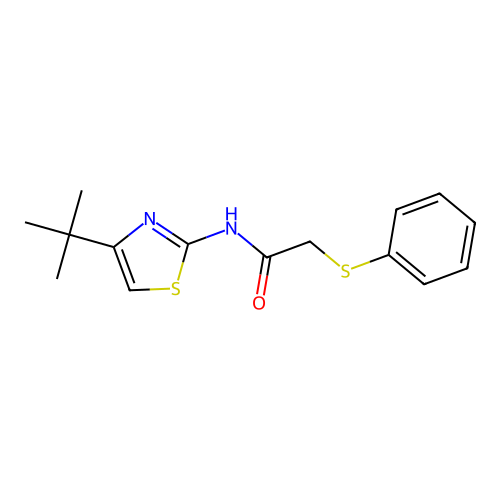 N-(4-(tert-butyl)thiazol-2-yl)-2-(phenylthio)acetamide structure