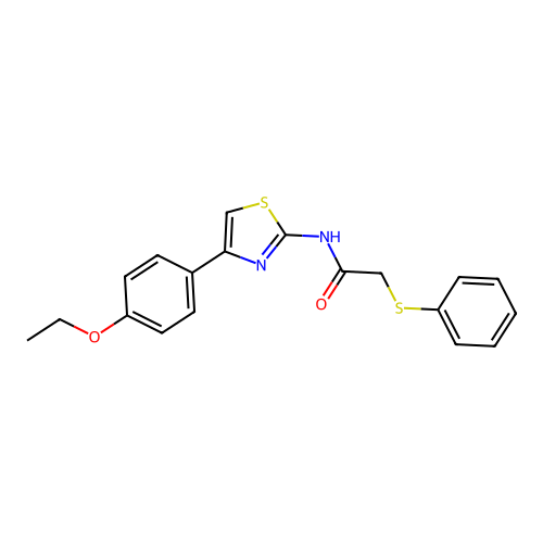N-(4-(4-ethoxyphenyl)thiazol-2-yl)-2-(phenylthio)acetamide structure