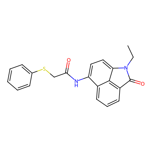 N-(1-ethyl-2-oxo-1,2-dihydrobenzo[cd]indol-6-yl)-2-(phenylthio)acetamide structure