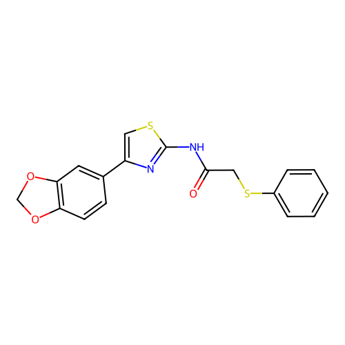 N-(4-(benzo[d][1,3]dioxol-5-yl)thiazol-2-yl)-2-(phenylthio)acetamide structure
