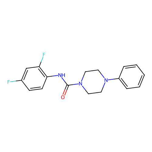 N-(2,4-difluorophenyl)-4-phenylpiperazine-1-carboxamide structure