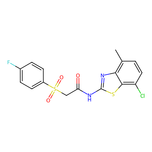 N-(7-chloro-4-methylbenzo[d]thiazol-2-yl)-2-((4-fluorophenyl)sulfonyl)acetamide structure
