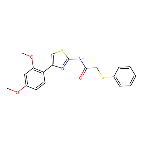N-(4-(2,4-dimethoxyphenyl)thiazol-2-yl)-2-(phenylthio)acetamide structure