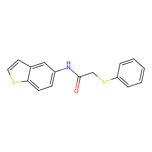 N-(1-benzothiophen-5-yl)-2-phenylsulfanylacetamide structure