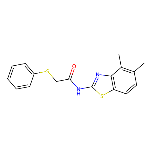 N-(4,5-dimethylbenzo[d]thiazol-2-yl)-2-(phenylthio)acetamide structure