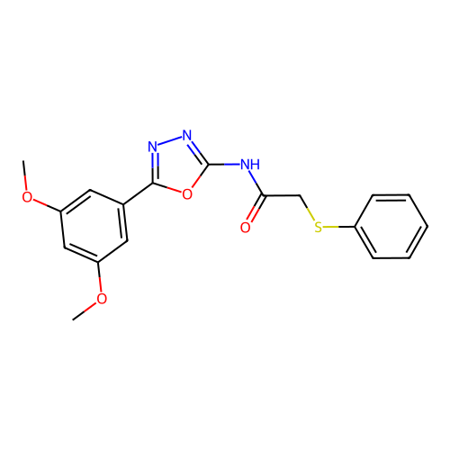 N-[5-(3,5-dimethoxyphenyl)-1,3,4-oxadiazol-2-yl]-2-phenylsulfanylacetamide structure