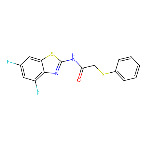 N-(4,6-difluorobenzo[d]thiazol-2-yl)-2-(phenylthio)acetamide structure