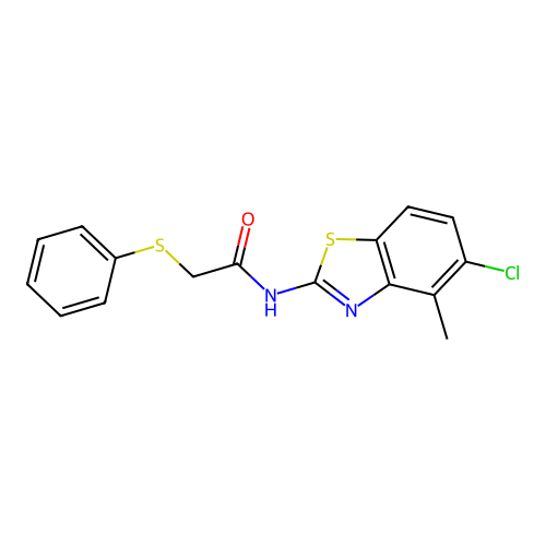 N-(5-chloro-4-methylbenzo[d]thiazol-2-yl)-2-(phenylthio)acetamide structure