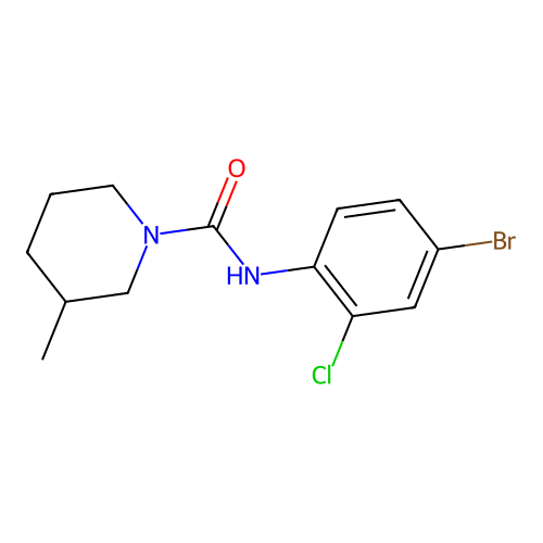 N-(4-bromo-2-chlorophenyl)-3-methylpiperidine-1-carboxamide structure