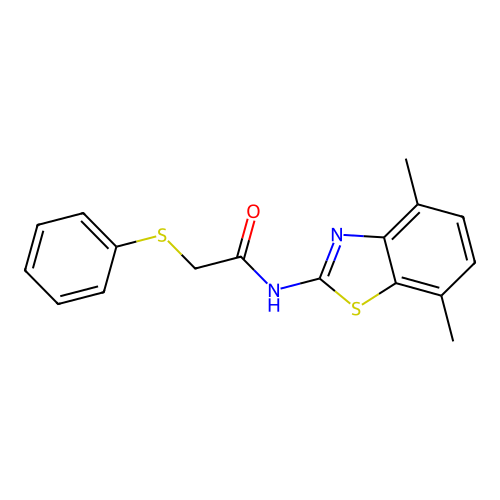 N-(4,7-dimethylbenzo[d]thiazol-2-yl)-2-(phenylthio)acetamide structure