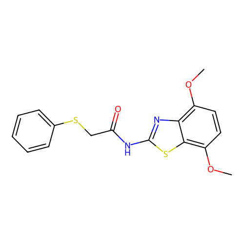 N-(4,7-dimethoxybenzo[d]thiazol-2-yl)-2-(phenylthio)acetamide structure