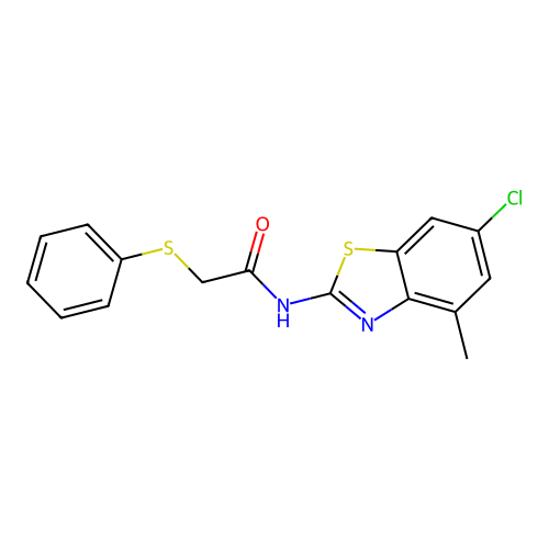N-(6-chloro-4-methylbenzo[d]thiazol-2-yl)-2-(phenylthio)acetamide structure
