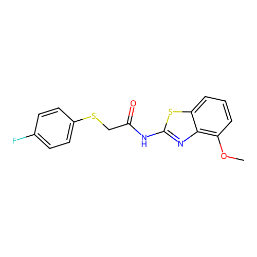 2-((4-fluorophenyl)thio)-N-(4-methoxybenzo[d]thiazol-2-yl)acetamide structure