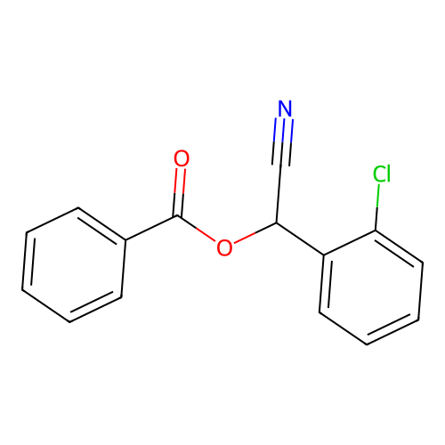 Benzoic acid (2-chloro-phenyl)-cyano-methyl ester structure