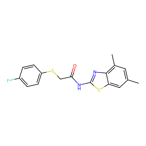 N-(4,6-dimethylbenzo[d]thiazol-2-yl)-2-((4-fluorophenyl)thio)acetamide structure