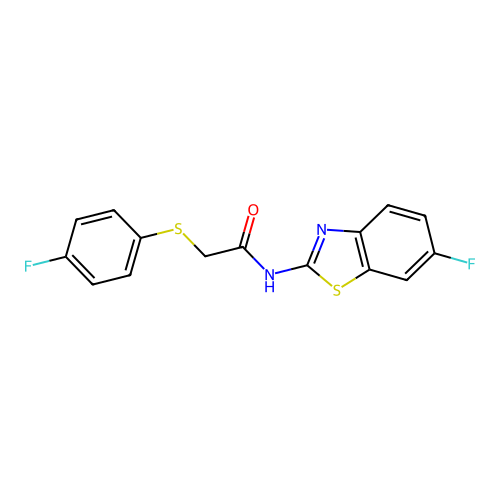 N-(6-fluorobenzo[d]thiazol-2-yl)-2-((4-fluorophenyl)thio)acetamide structure