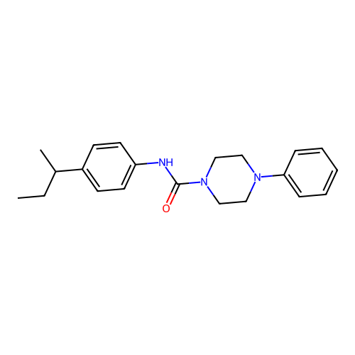 N-(4-butan-2-ylphenyl)-4-phenylpiperazine-1-carboxamide structure