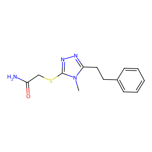 2-[4-Methyl-5-(2-phenylethyl)-1,2,4-triazol-3-ylthio]acetamide structure