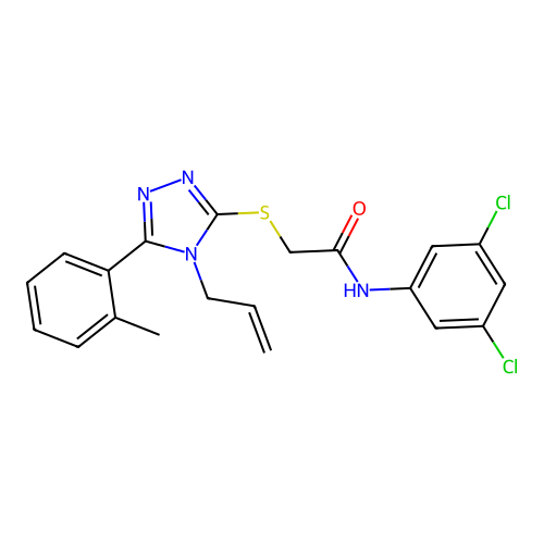 N-(3,5-dichlorophenyl)-2-[[5-(2-methylphenyl)-4-prop-2-enyl-1,2,4-triazol-3-yl]sulfanyl]acetamide structure