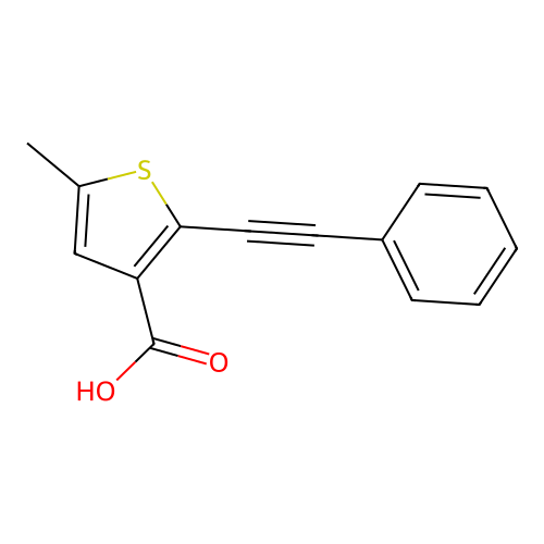3-Thiophenecarboxylic acid, 5-methyl-2-(phenylethynyl)- structure