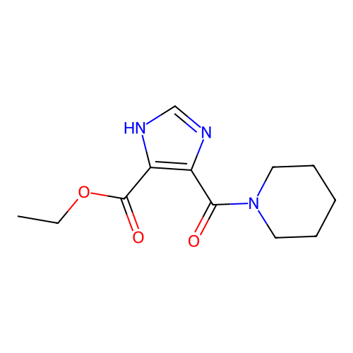 1H-Imidazole-4-carboxylic acid, 5-(1-piperidinylcarbonyl)-, ethyl ester structure