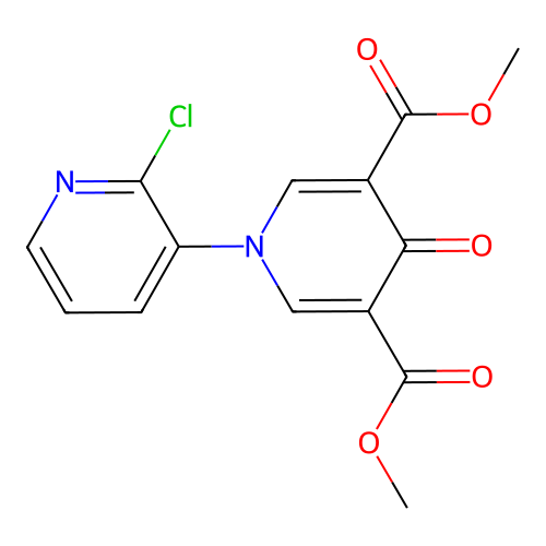 dimethyl 2'-chloro-4-oxo-4H-1,3'-bipyridine-3,5-dicarboxylate structure