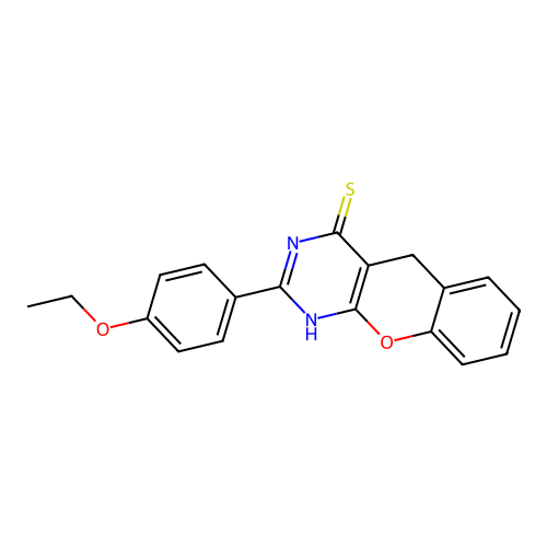 2-(4-ethoxyphenyl)-3H-chromeno[2,3-d]pyrimidine-4(5H)-thione structure