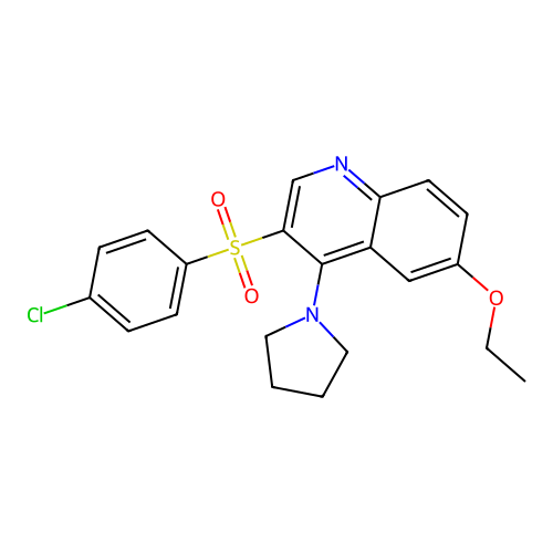 3-(4-Chlorobenzenesulfonyl)-6-ethoxy-4-(pyrrolidin-1-yl)quinoline structure