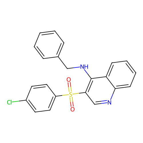 N-benzyl-3-(4-chlorophenyl)sulfonylquinolin-4-amine structure